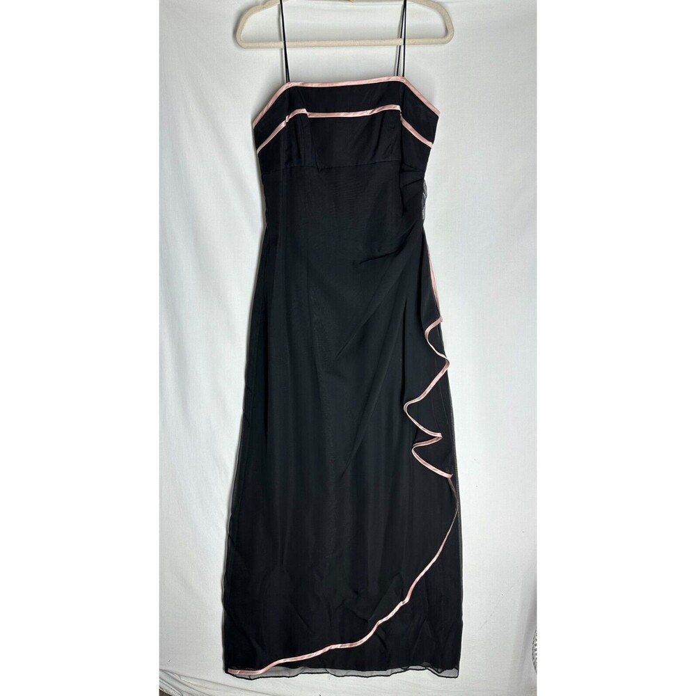 Night Way Collections Maxi Dress Size 12 Black Sheer Lined Evening Gown